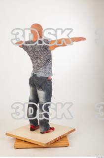 Whole body modeling reference blue jeans gray tshirt 0022